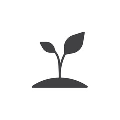 Plant icon vector, filled flat sign, solid pictogram isolated on white. Sprout symbol, logo illustration.