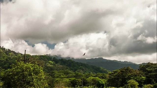 Time Lapse, Epic Moving Clouds Behind Playa Matapalo, Costa Rica