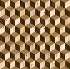 Parquet 3d cube seamless texture
