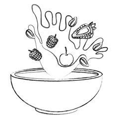 Cereal and milk bowl icon vector illustration graphic design