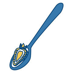 Strawberry on spoon icon vector illustration graphic design