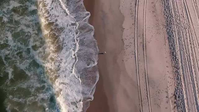 droneflight over a shore