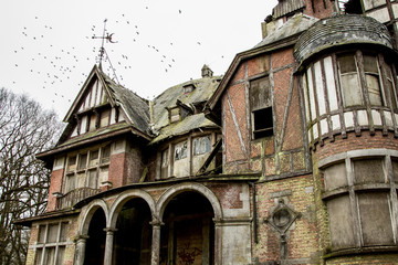 Abandoned castle, Scary and spooky house 