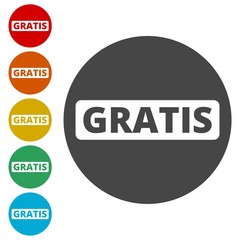 Gratis sign, icon, stamp 