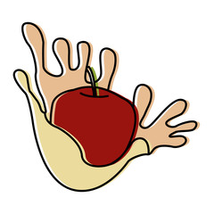 Apple milk splash icon vector illustration graphic design