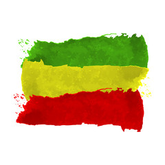 Abstract grunge painted scratched texture background . EPS10 vector illustration reggae colors green, yellow, red