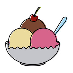 Ice cream bowl icon vector illustration graphic design