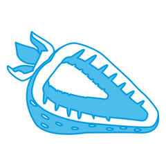 Strawberry half cut icon vector illustration graphic design