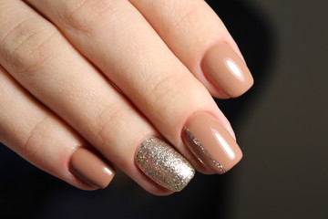 fashionable beige manicure