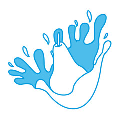 Obraz premium Pear milk splash icon vector illustration graphic design