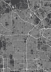 Naklejka premium Plan miasta Los Angeles, szczegółowa mapa wektorowa