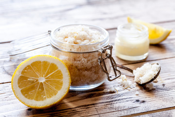 Organic cosmetics concept with lemon ingredients 