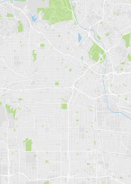 Los Angeles colored vector map