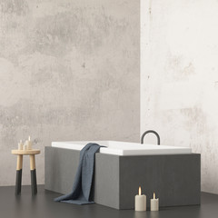 mock up bathroom in a modern style 3d