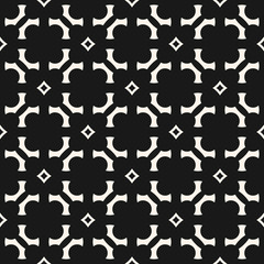 Vector geometric ornament seamless pattern. Black and white ethnic texture