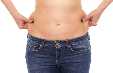 Fototapeta premium Excess weight at the waist.