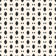 Simple minimalist vector seamless pattern with small triangles, ovals, bow ties