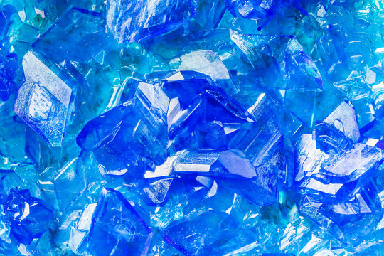 Blue Crystals Pattern Abstract Background Copper Sulfate
