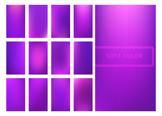 Set of soft purple gradients background