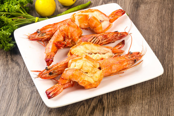 Grilled tiger prawn