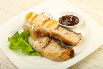 Grilled shark steak