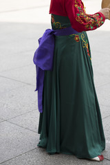 Fototapeta na wymiar Traditional korean dance/music group 