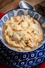 Mushroom soup with noodles.