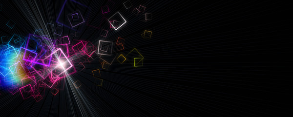 Fototapeta premium Abstract square panorama background design with light