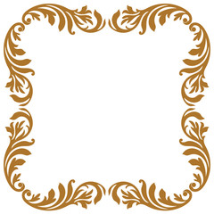 Golden vintage border frame engraving with retro ornament pattern in antique baroque style decorative design. Vector