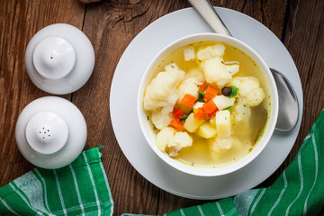 Bowl of minestrone soup.