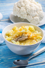 Fresh cauliflower soup.