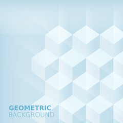 Fototapeta premium Cubes abstract background, blue monochrome color, squares, shadow blending, for advertising, invitation cards, flyer, banner, isolated, vector, illustration