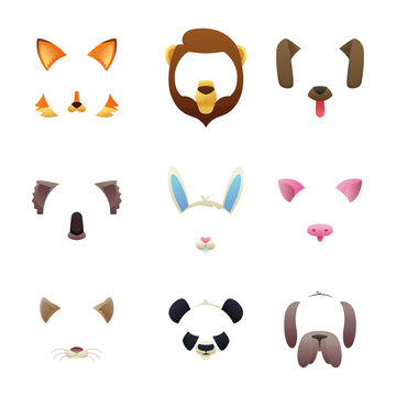 Animal faces for video or photo filters