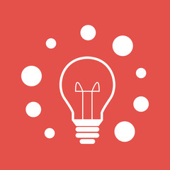 Glühbirne Blasen - Icon Symbol Piktogramm Bildmarke grafisches Element - Web, Druck - Vektor - rot weiß