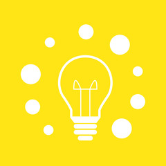 Glühbirne Blasen - Icon Symbol Piktogramm Bildmarke grafisches Element - Web, Druck - Vektor - gelb weiß