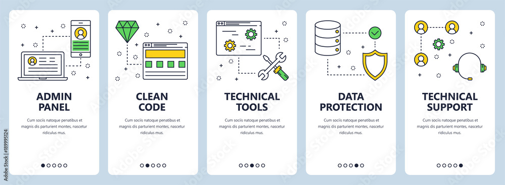 Canvas Prints vector modern thin line admin panel concept web banner set