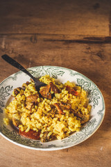 pilaf - rice porridge with meat and spices