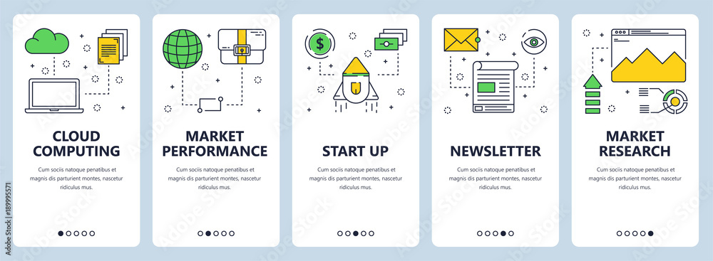 Canvas Prints vector modern thin line cloud computing concept web banner set