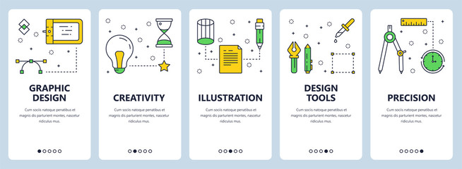 Vector modern thin line graphic design concept web banner set © skypicsstudio