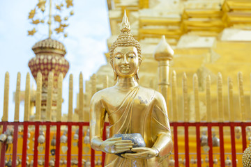 A beautiful buddha statues seen in Wat Phrathat Doi Suthep at Chiang Mai, Thailand