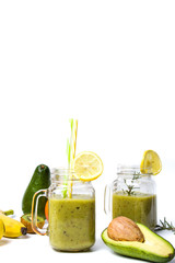 Avocado smoothie in a jar