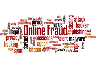 Fototapeta premium Online Fraud word cloud concept 2