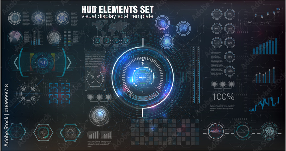 Poster hud ui. abstract virtual graphic touch user interface. infographic. vector science abstract. vector 