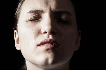 sad woman crying