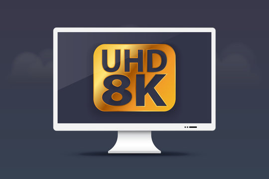 8K Ultra HD monitor on cloud design