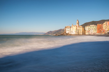 Fototapeta na wymiar Camogli, very nice town in Genoa Province, winter morning view
