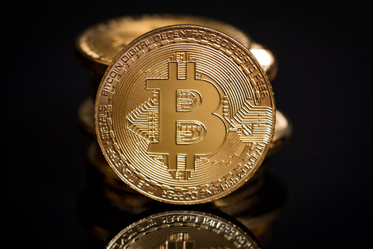 Golden coins Bitcoin