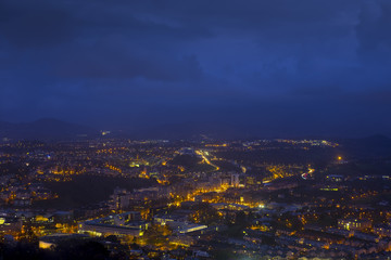 Lights at night in the city of San Sebastian, Basque Country