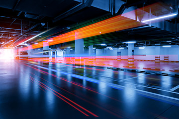 abstract image of blur motion of cars on the city road 