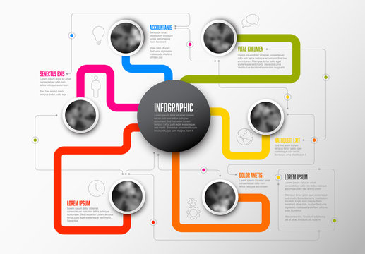 Abstract Infographic Template with main topic in the middle